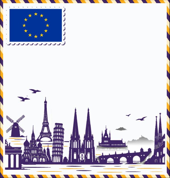 Europe study destination illustration